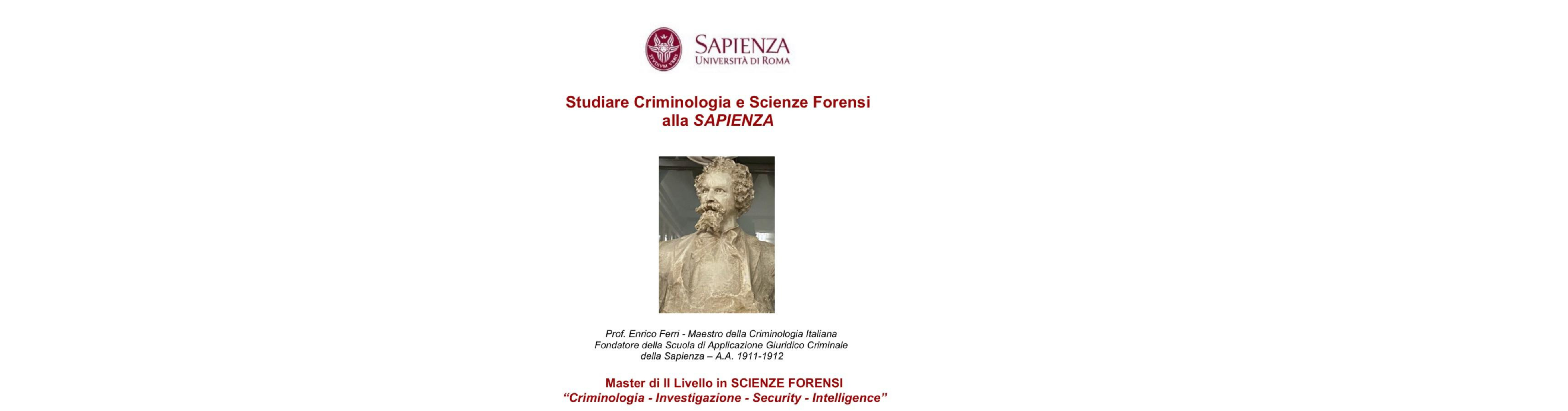 Master di II Livello in SCIENZE FORENSI: Criminologia - Investigazione - Security - Intelligence